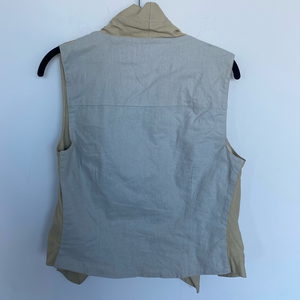 Veda cream leather vest - Picture 4 of 6